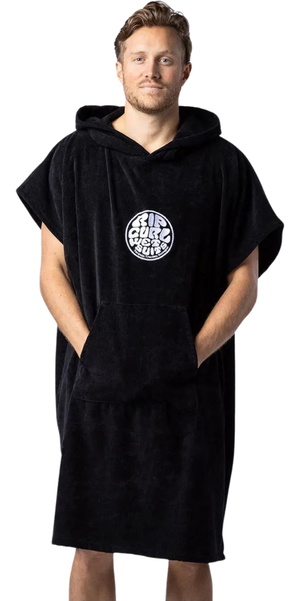 2026 Rip Curl Toalla Cambiador Con Capucha Y Logotipo / Poncho 00GMTO - Black